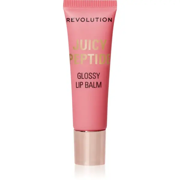 Revolution Juicy Peptide Lip Balm balzám na rty s peptidy odstín Shimmer Mai Tai Pink 8 ml