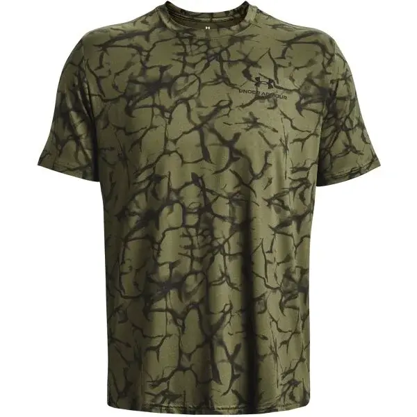 Under Armour UA RUSH ENERGY PRINT SS Pánske funkčné tričko, khaki, veľkosť S
