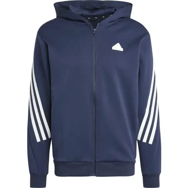 adidas FUTURE ICONS 3-STRIPES FULL ZIP HOODIE Pánska mikina, tmavo modrá, veľkosť