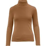 s.Oliver RL T-SHIRT LONG SLEEVE POLO NECK NOOS Tričko s dlhým rukávom, hnedá, veľkosť