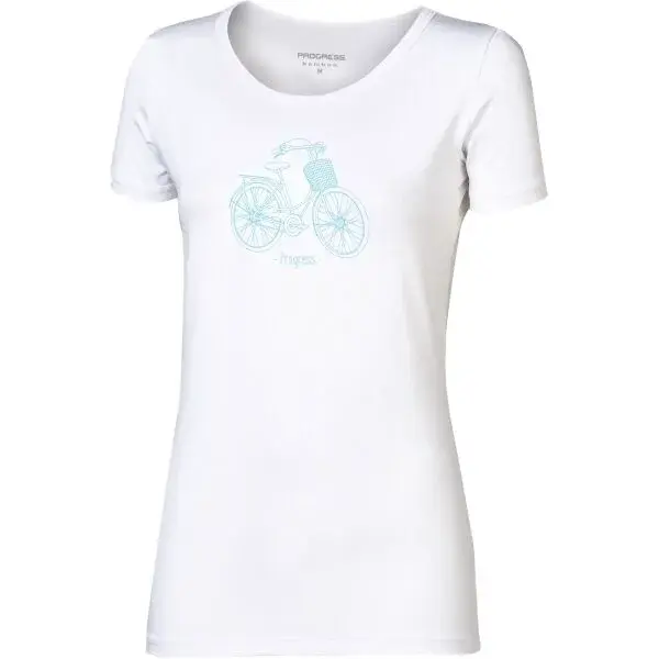 PROGRESS SASA CITYBIKE Dámske bambusové tričko, biela, veľkosť