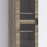 Vitrína P7 - prosklená dvířka Barva korpusu: Dub - sonoma, Lišta: Dub - sonoma, Barva dvířek: Bílá