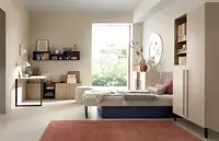 Dětský pokoj Sergio 1 Barva korpusu + barva dveří: Pískově béžová / Dub olejovaný / Královská modrá