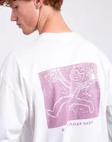 Carhartt WIP L/S Terrestrial T-Shirt White/ Pink Fog pigment garment dyed XL