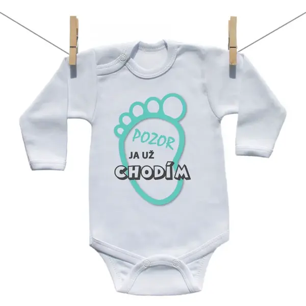 Boodyy Body s dlhým rukávom Pozor ja už chodím Chlapec 86 (12-18 mesiacov)