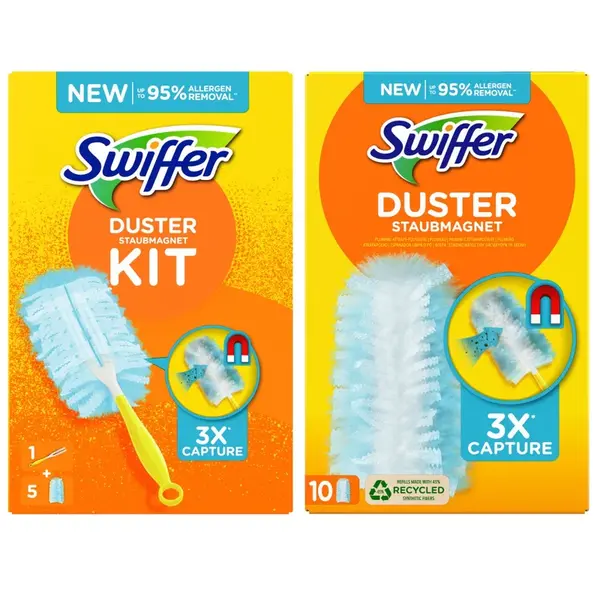 Swiffer Trap & Lock Súprava Na Utieranie Prachu (5 Rukoväť + 10 Náplní)
