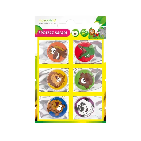 MosquitNo Samolepky SpotZzz Safari uvoľňujúce citronelovú vôňu