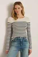 Bavlněná halenka Lauren Ralph Lauren dámská, tmavomodrá barva, vzorovaná, 200980046