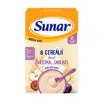 Sunar mliečna kaša 8 cereálií príchuť slivka, jablko