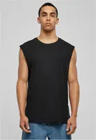 Black Sleeveless T-shirt with Open Edge