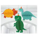 Visiace Honeycomb dekorácie Dinosauri 3ks