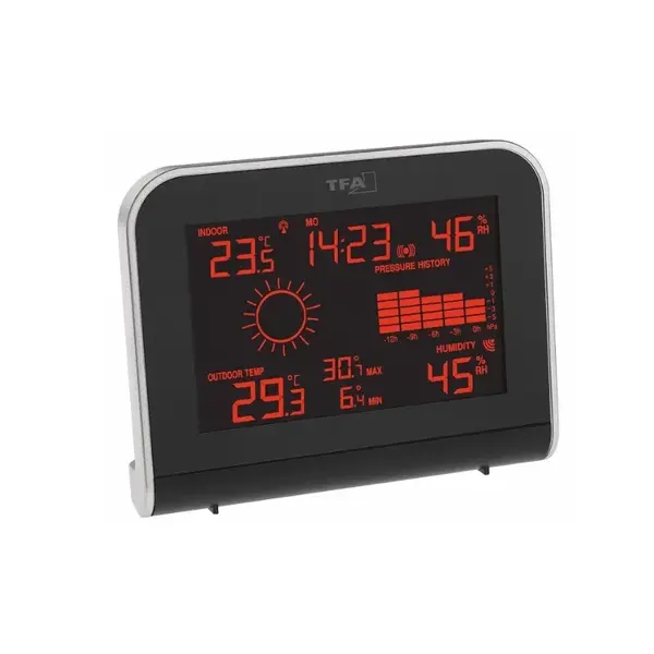 35.1148.01.IT TFA Sphere bezdrôtová meteostanica s farebným displejom, s čidlom 30.3224.02, čierna