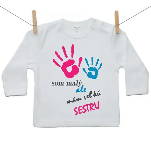 Boodyy Tričko s dlhým rukávom Som malý ale mám veľkú sestru 110 (4-5 rokov)