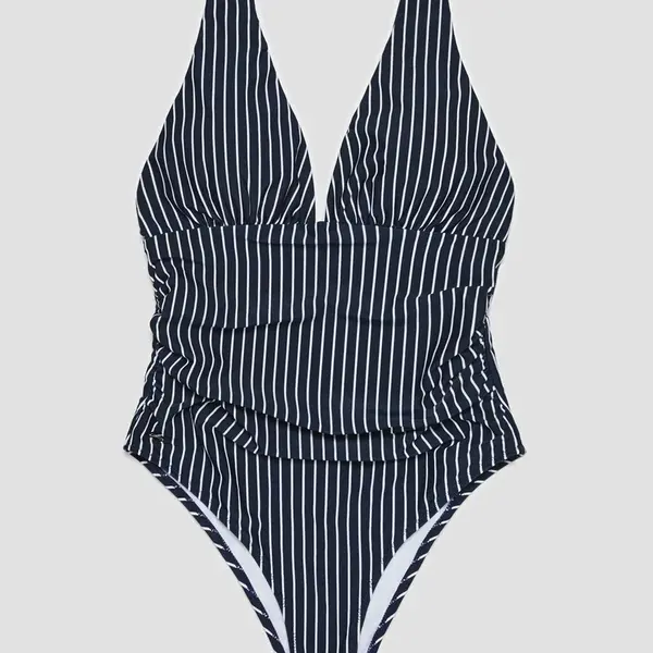 Dámske jednodielne plavky s prúžkami