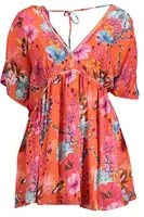 Oranžové dámské vzorované mini šaty Desigual Angelina - Dámské