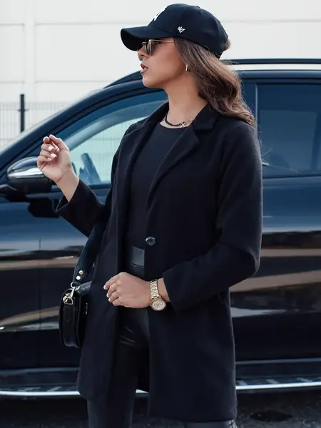 Černý dámský kabát LUGI