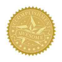 Plastic Self Adhesive Gold Foil Embossed Stickers