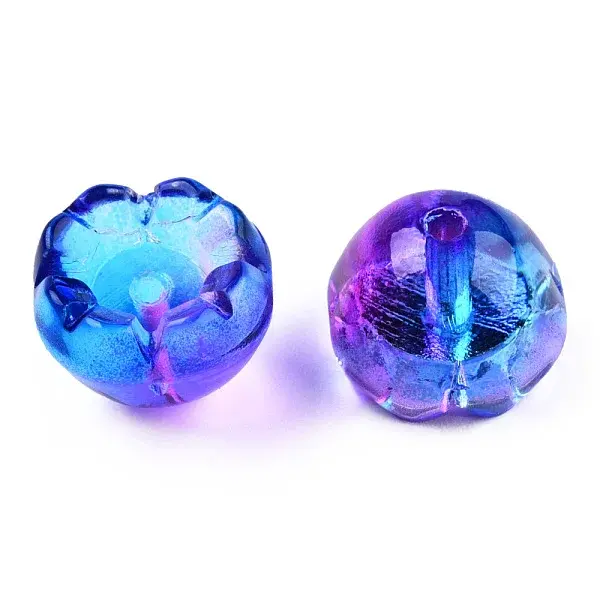 Transparent Spray Painted Glass Beads