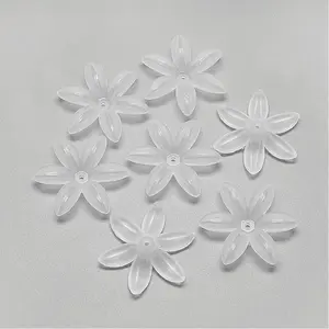 6-Petal Transparent Acrylic Bead Caps