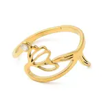 304 Stainless Steel with  Cubic Zirconia Adjustable Rings