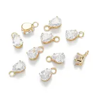 Brass Clear Cubic Zirconia Charms