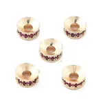 Brass Micro Pave Cubic Zirconia Spacer Beads