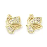 Brass Micro Pave Clear Cubic Zirconia Pendants