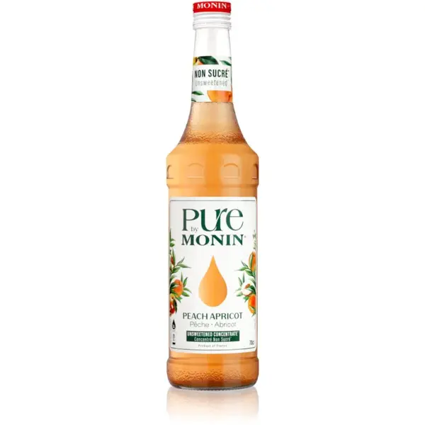 Monin PURE Broskev a Meruňka koncentrát bez pridaného cukru príchuť Peach and Apricot 700 ml