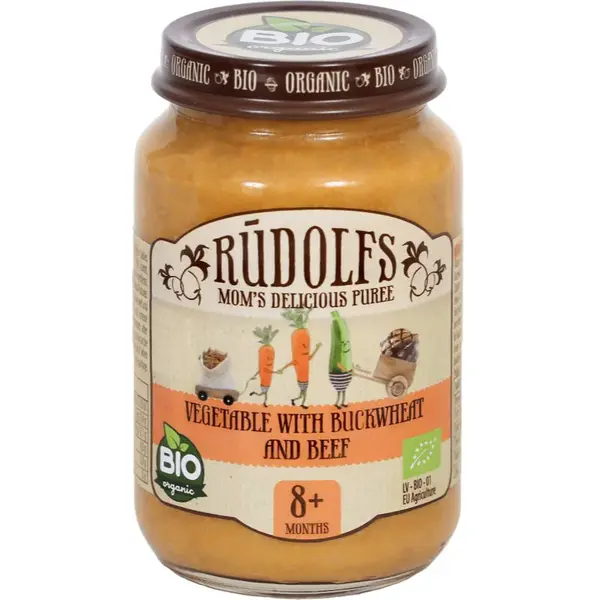 Rudolf’s BIO zelenina s pohánkou a hovädzím mäsom detský príkrm 190 g