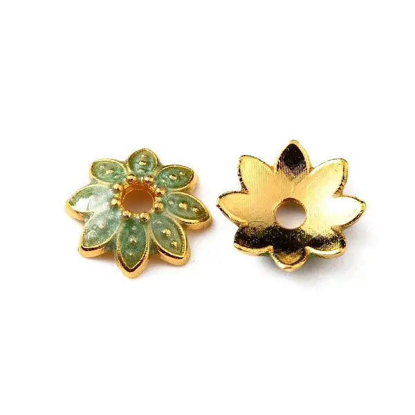 Multi-Petal Alloy Enamel Bead Caps