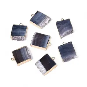 Dyed Natural Druzy Agate Pendants