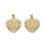 Brass Micro Pave Clear Cubic Zirconia Pendants