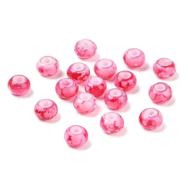 Opaque Spray Painted Glass Beads