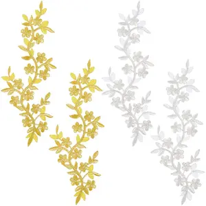 4Pcs 2 Colors Polyester Iron on/Sew On Patches