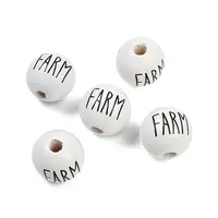 Spray Painted Wood European Beads