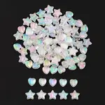 100Pcs 2 Style Eco-Friendly Transparent Acrylic Beads