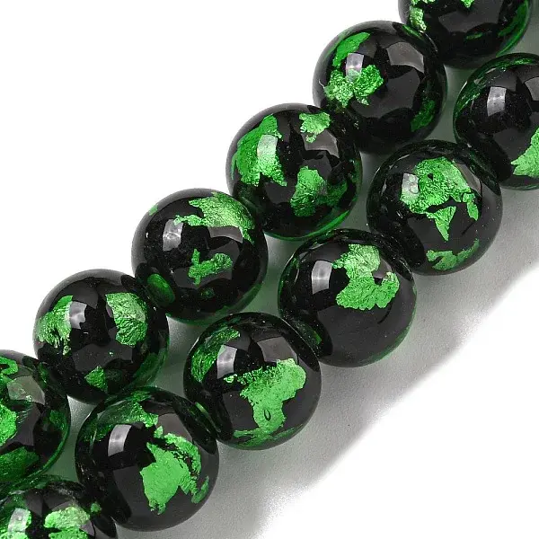 Handmade Silver/Gold Foil Lampwork Beads Strands