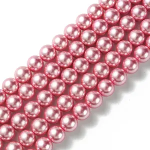 Eco-Friendly Dyed Glass Pearl Round Beads Strands