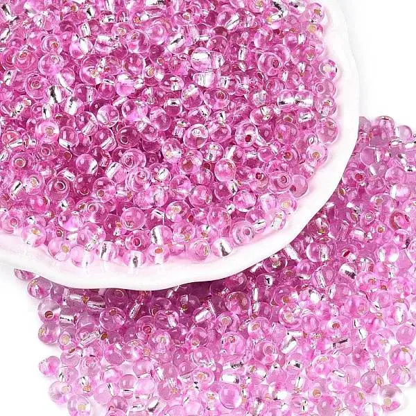 6/0 Baking Paint Transparent Fringe Glass Seed Beads