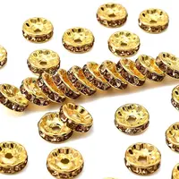 Brass Grade A Rhinestone Spacer Beads