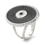 304 Stainless Steel Enamel Open Cuff Rings for Women
