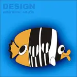 Dětská dekorace na zeď rybka klipka velká