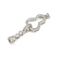 Brass Micro Pave Clear Cubic Zirconia Fold Over Clasps
