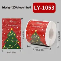 200Pcs Christmas Theme Paper Self-Adhesive Stickers