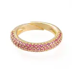 Adjustable Brass Micro Pave Cubic Zirconia Cuff Rings