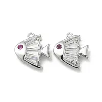 Brass Micro Pave Cubic Zirconia Charms