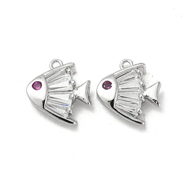 Brass Micro Pave Cubic Zirconia Charms