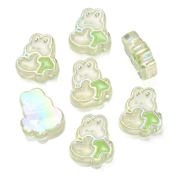 UV Plating Rainbow Iridescent Acrylic Enamel Beads