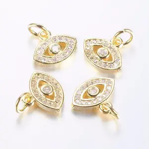 Long-Lasting Plated Brass Micro Pave Cubic Zirconia Charms