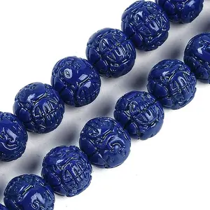 Synthetic Coral Carved Beads Strands